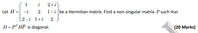 linear algebra Diagonalization of a Hermitian matrix Mathematics