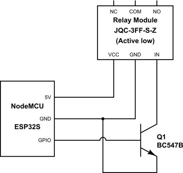 bjt Why does this activelow relay work when floating? Electrical