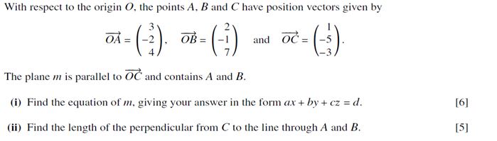 3d Equation of plane parallel to a vector and containing two given