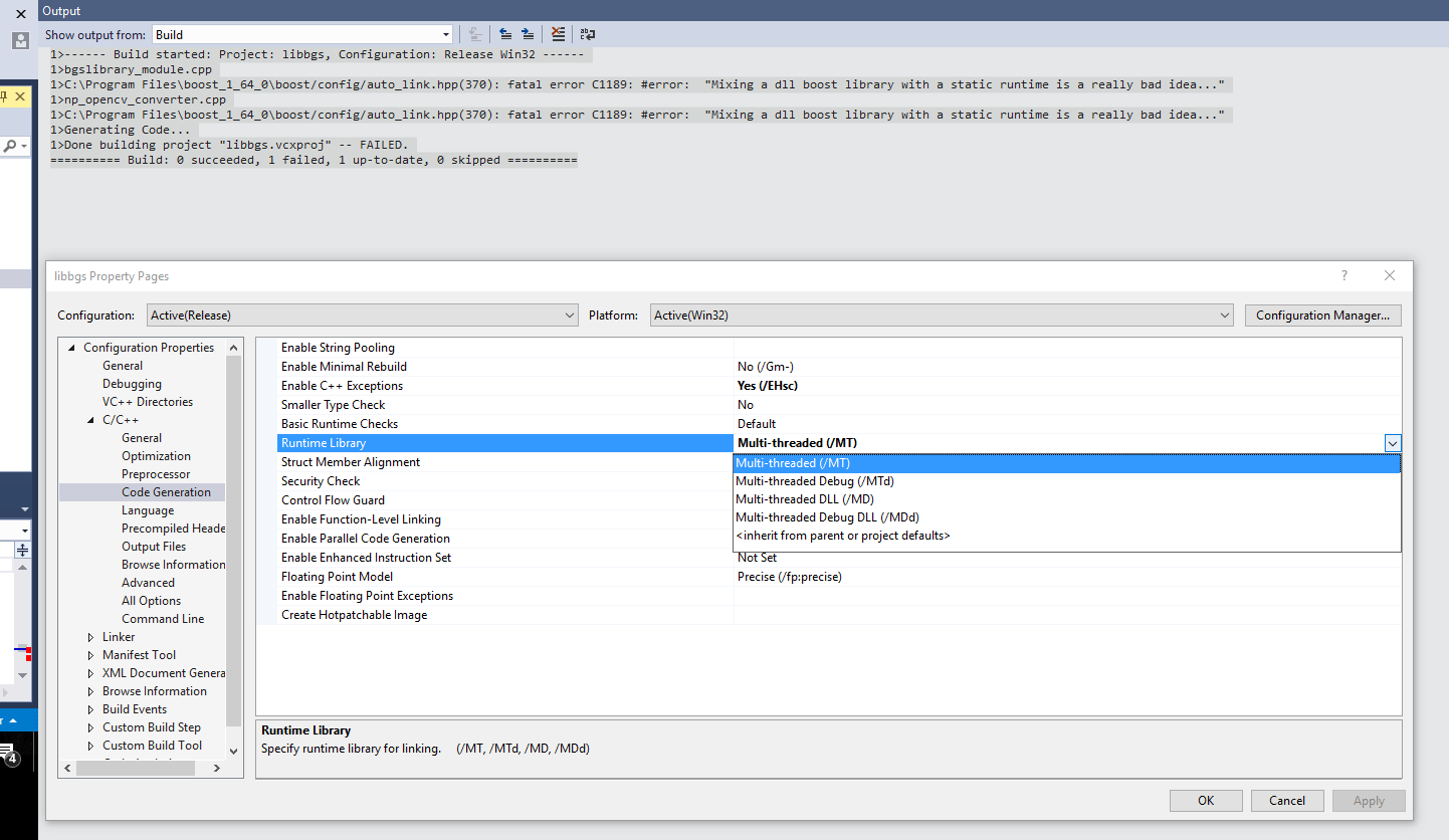 python Visual Studio 2017, "Mixing a dll boost library with a static