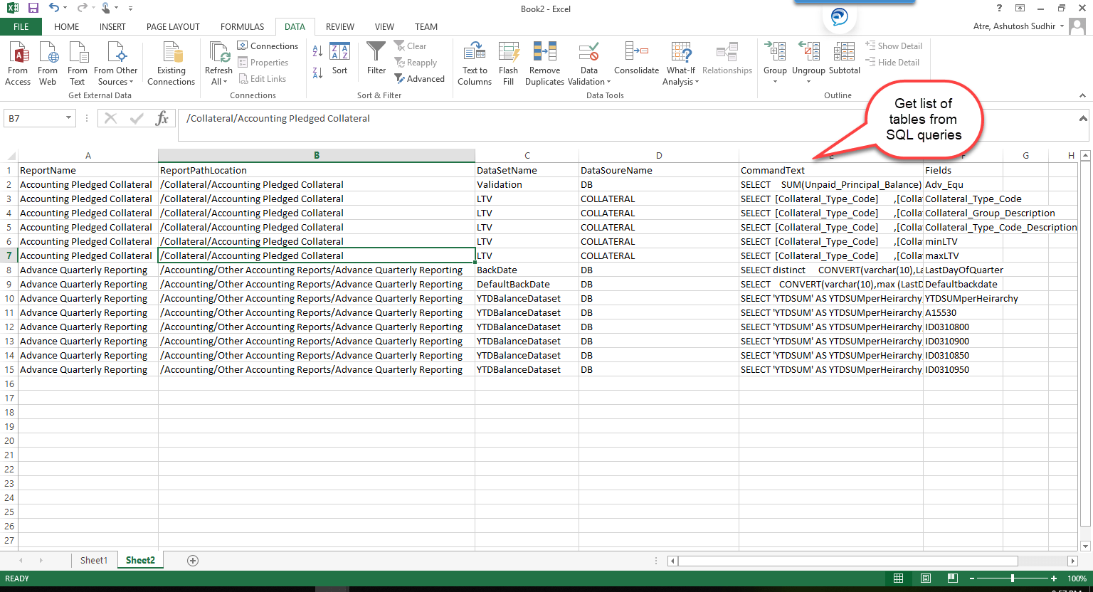 sql server How to get list of tables used in complex SQL Query