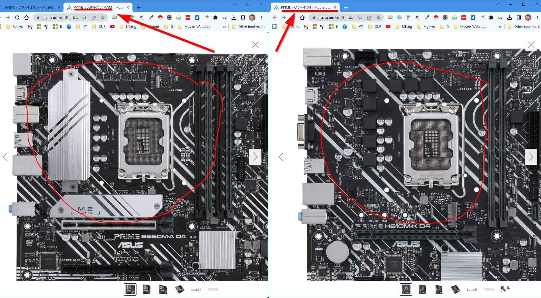 motherboard Any VRM difference between Asus h610m a and b660m k