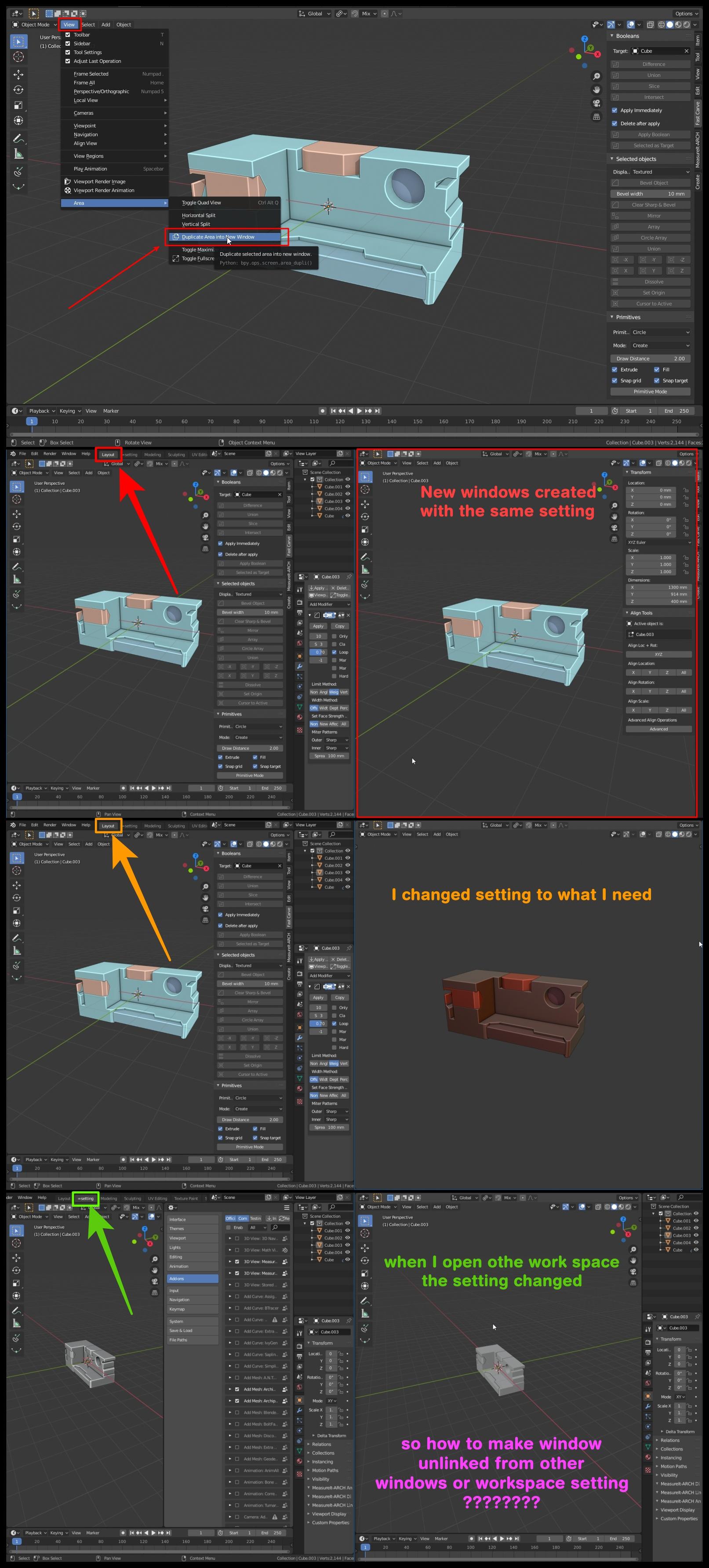 3d view where is viewport unlink feature in blender 2.8 Blender