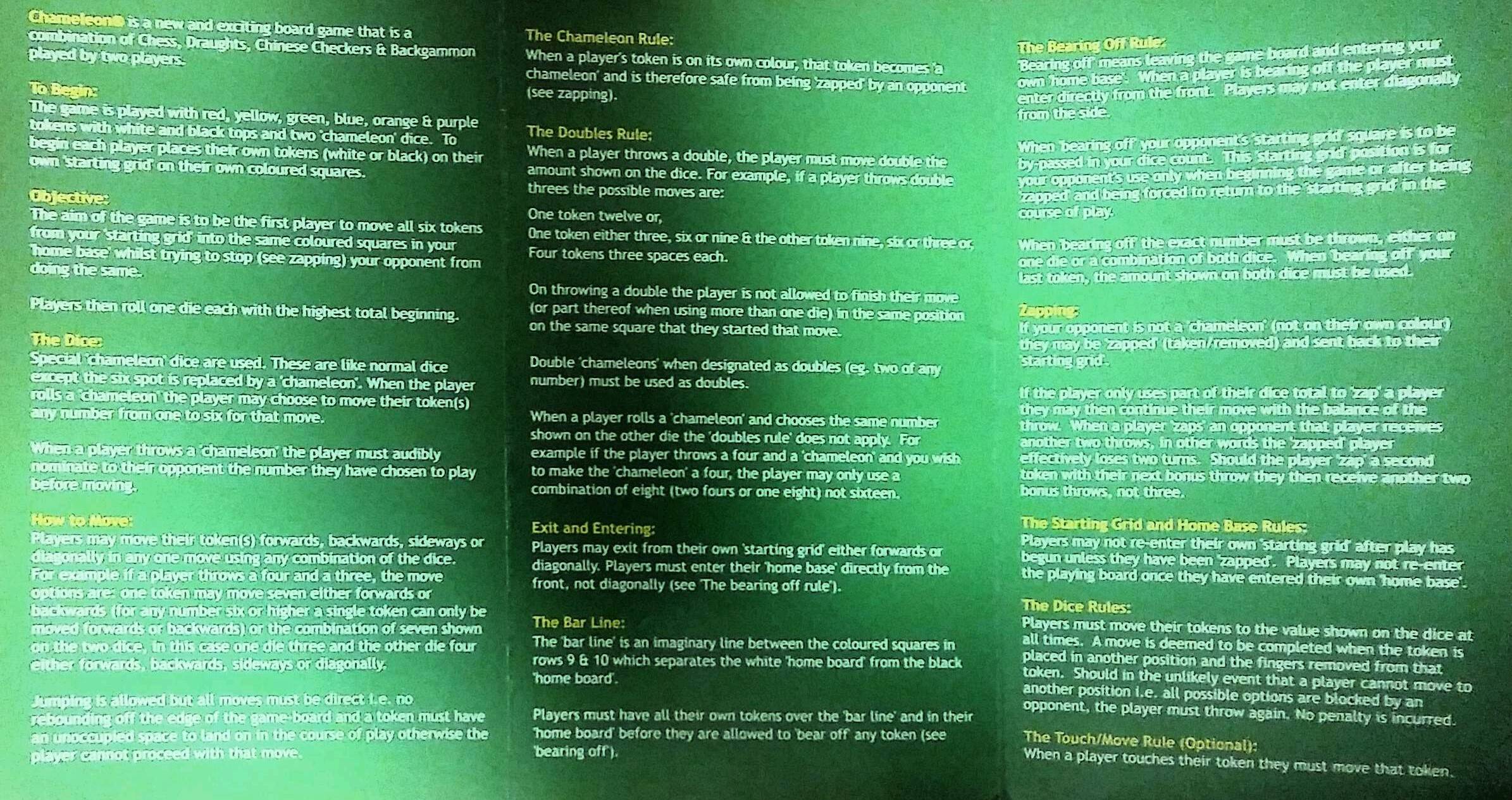 untagged How does Zap work in "Chameleon the game"? Board & Card