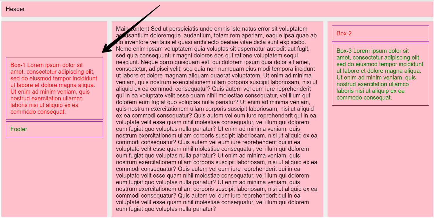 html Sticky sidebar below sticky header using a cssgrid layout