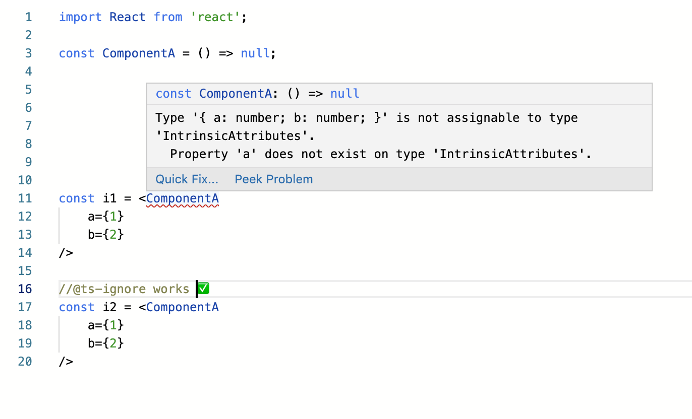 reactjs TypeScript 3.7 is now throwing error for all individual (invalid) props rather than