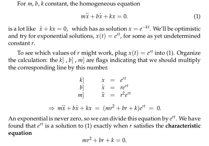 Linear differential equations when the characteristic polynomial has