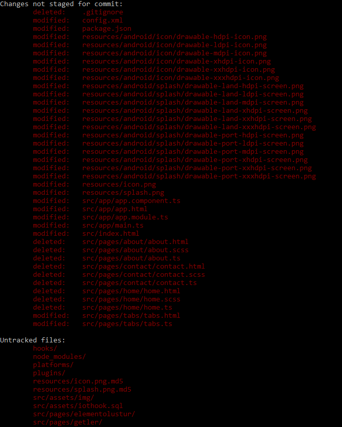 github Git Changes not staged for commit and Untracked files Stack