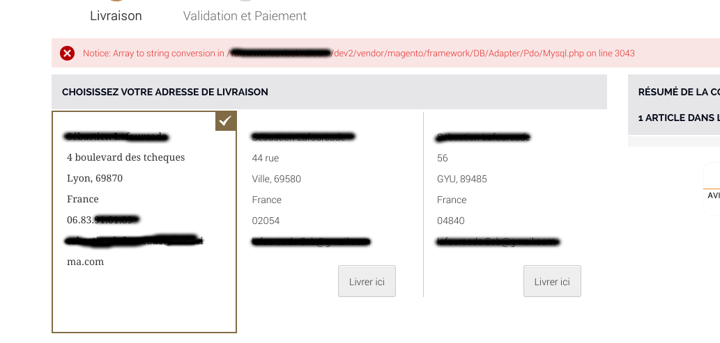 magento2 Notice Array to string conversion in shipping delivery on