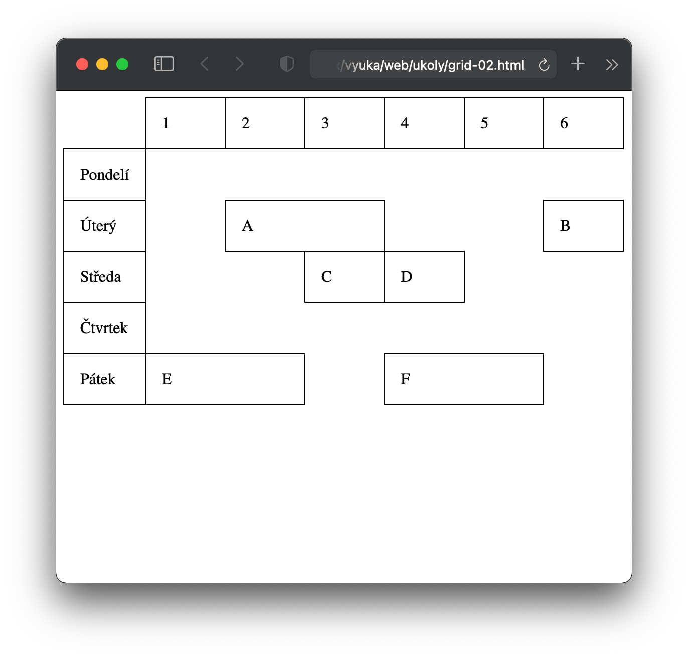 html How to create timetable in CSS using Grid? Stack Overflow