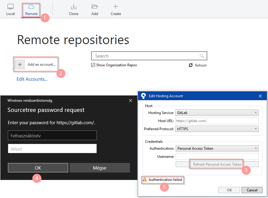 authentication Gitlab login issue via Sourcetree Stack Overflow