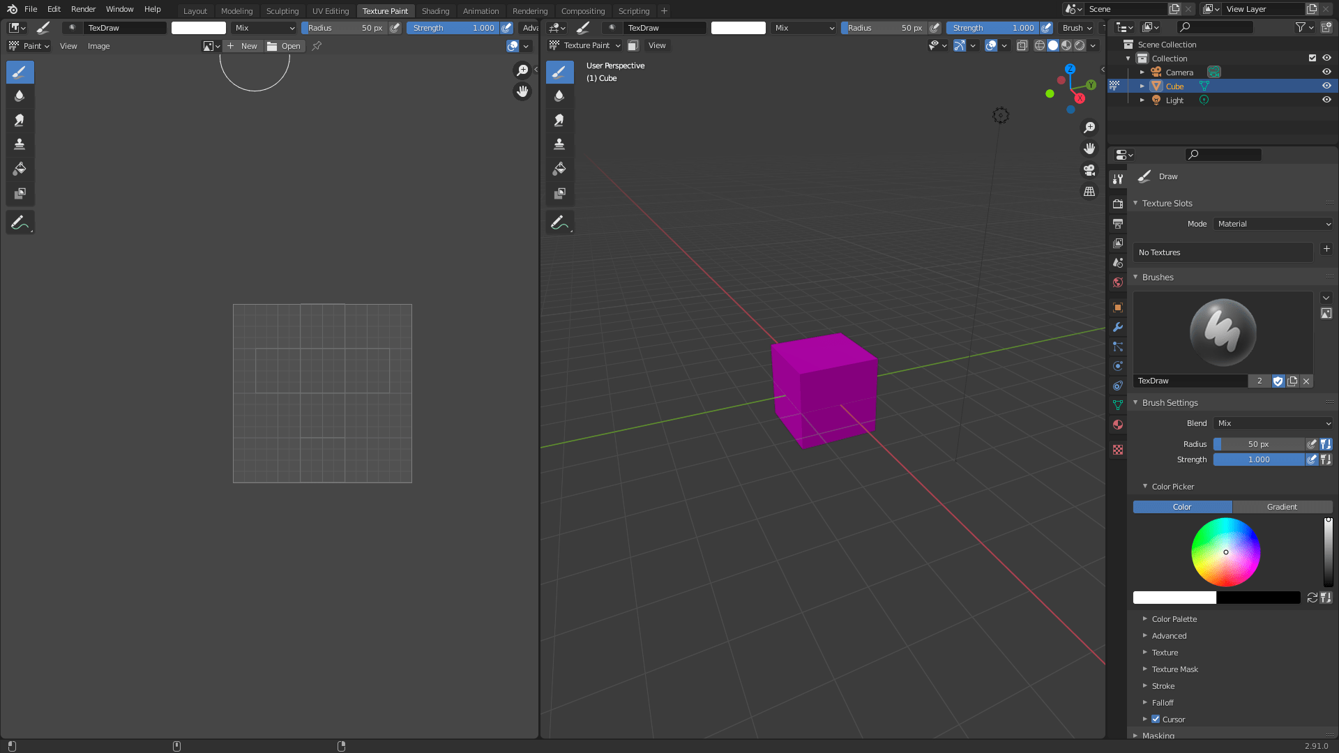 I want to texture paint but it says "Missing texture, detected