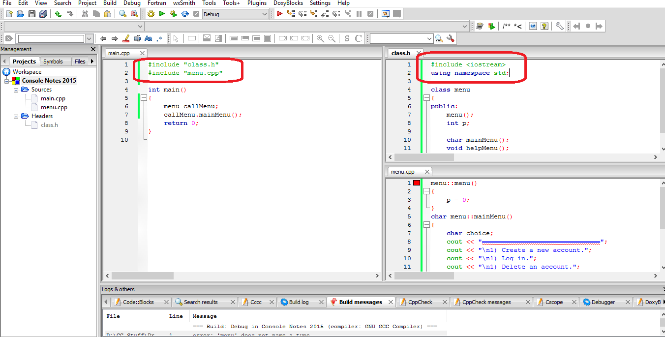 c++ CodeBlocks files not recognized in project Stack Overflow