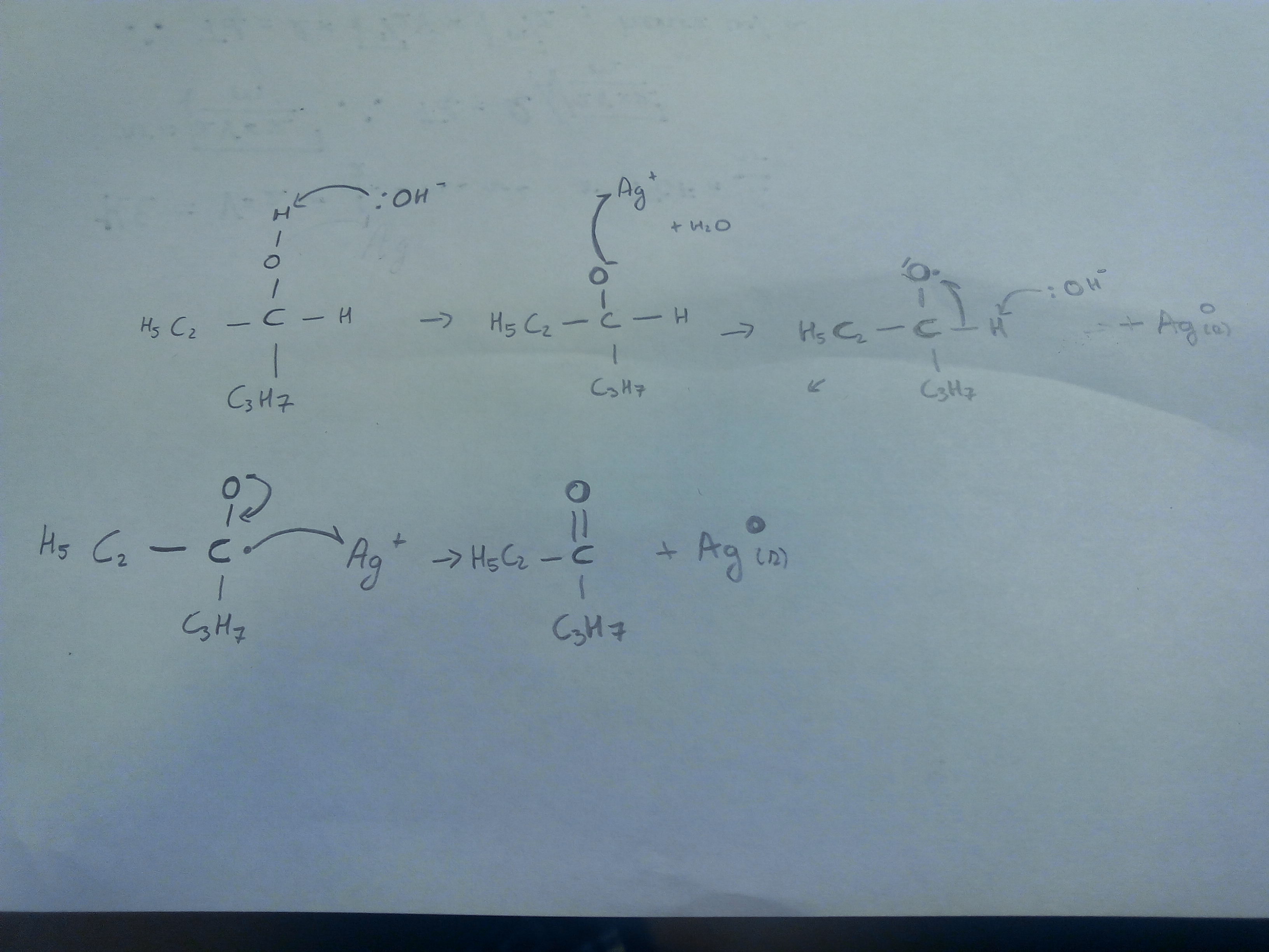 organicchemistry Alcohol secundario y nitrato de plata amoniacal