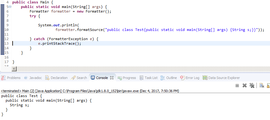 java format