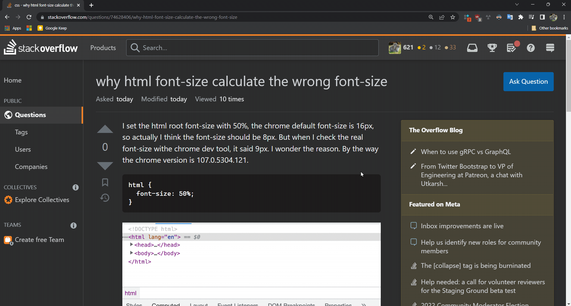 css why html fontsize calculate the wrong fontsize Stack Overflow