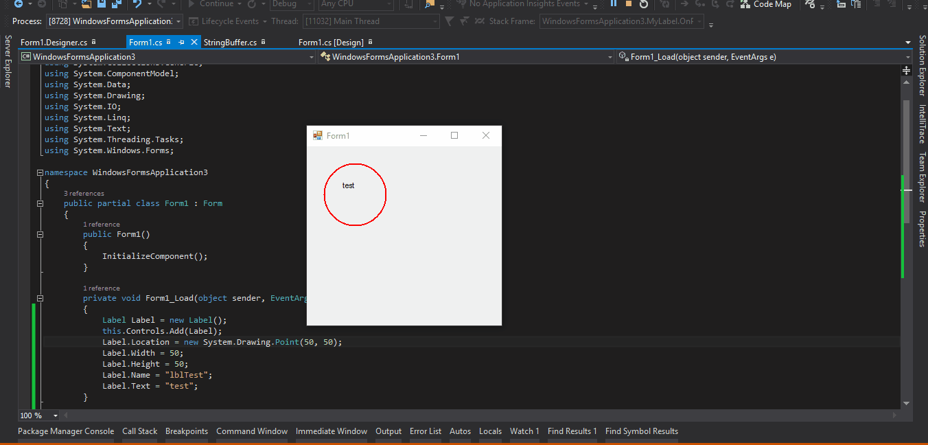 winforms C draw circle around label Stack Overflow
