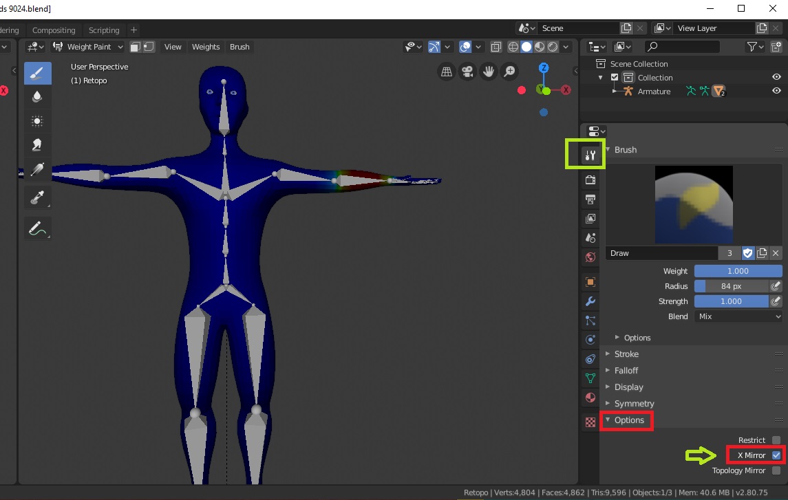 In Blender 2.8 how do I mirror my weight painting? Blender Stack Exchange