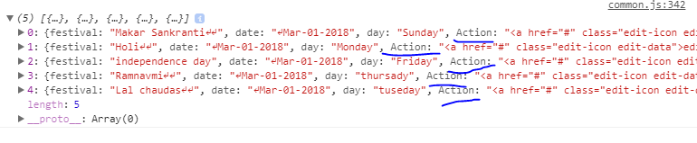 javascript Iwant to delete particular key & value from array of
