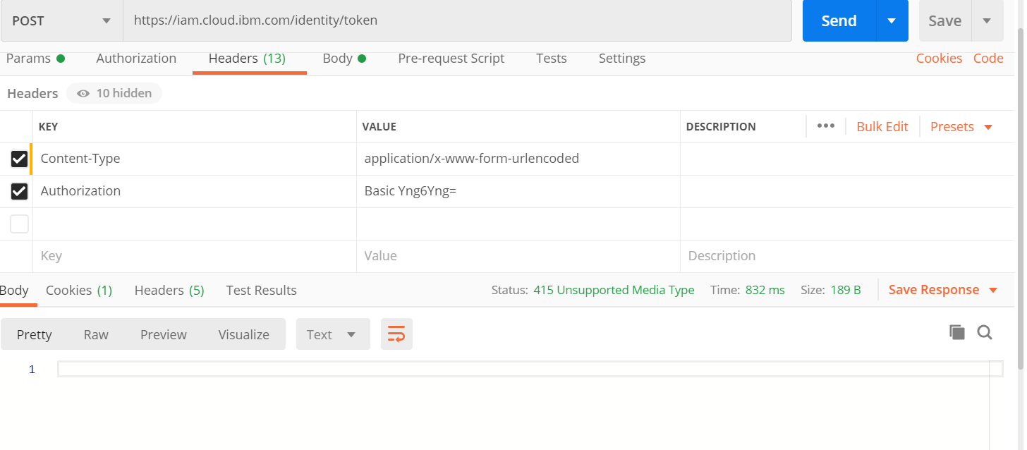 postman 415 unsupported media type cloud API's Stack Overflow