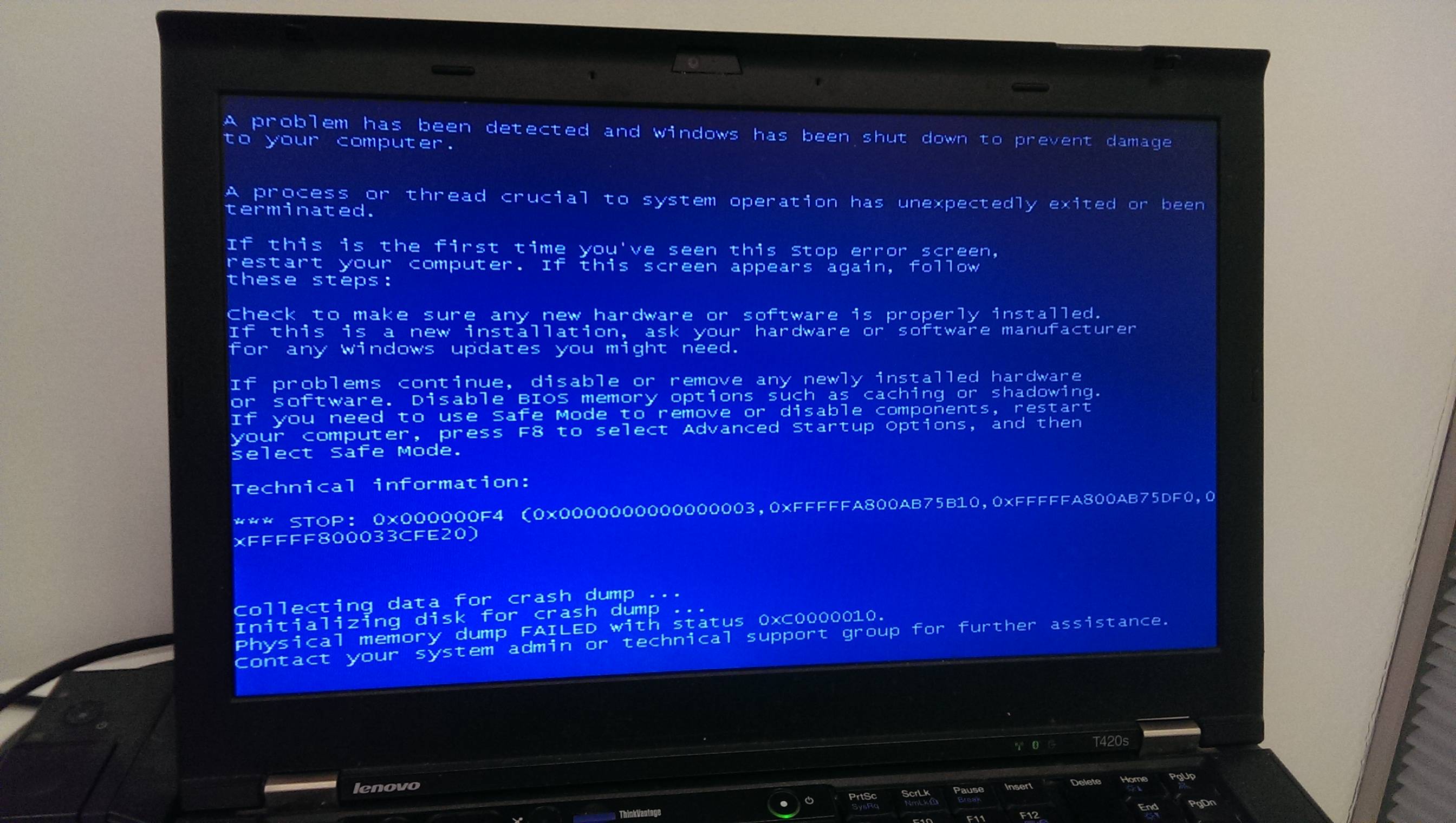 windows Laptop started to crash on low memory conditions Super User
