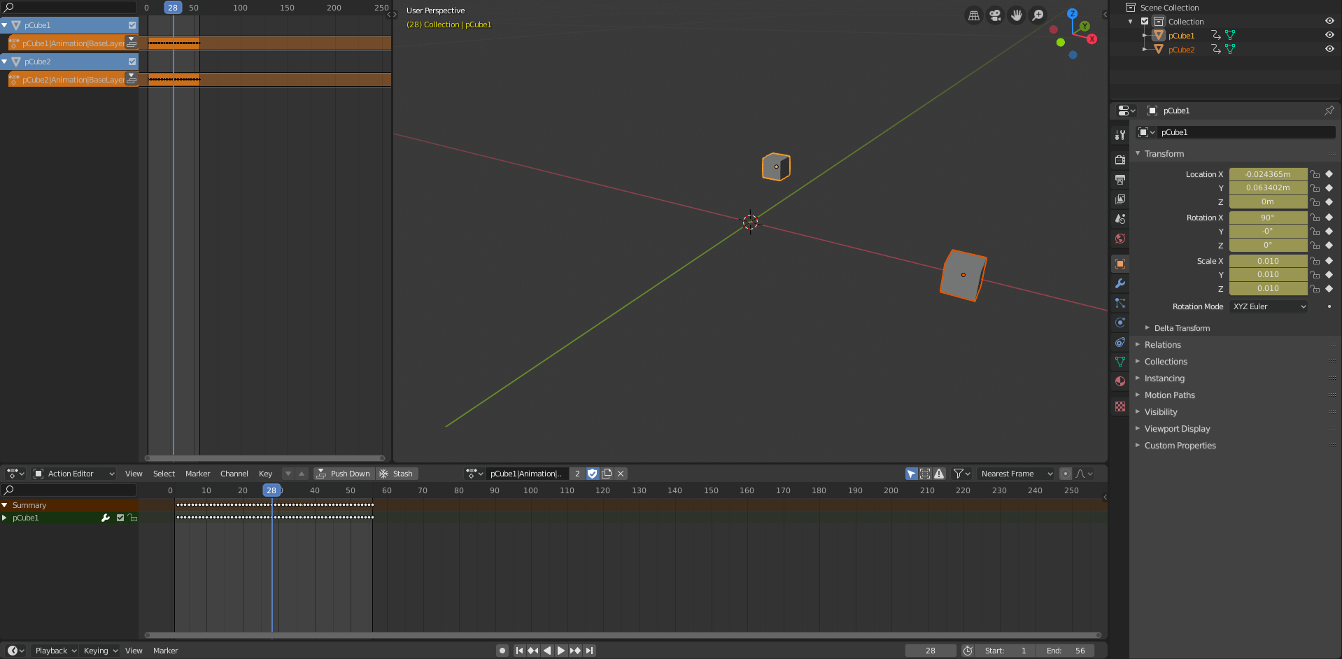 Can I export animations from separate objects into one