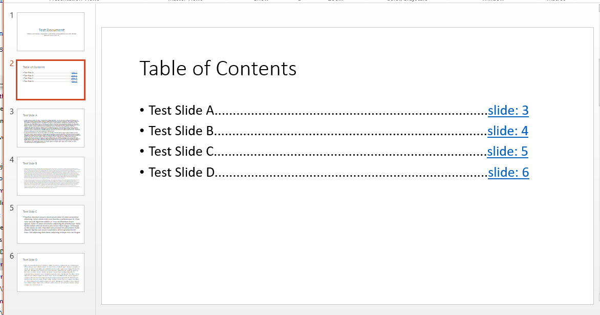 vba Table of contents in PowerPoint Stack Overflow