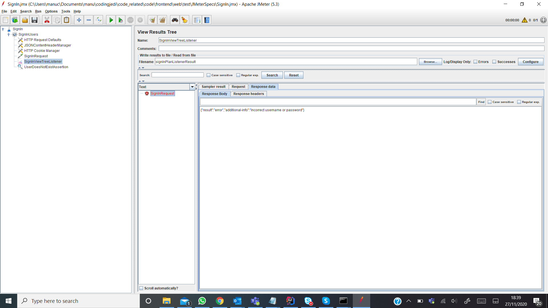 JSON assertion failing in JMeter Stack Overflow