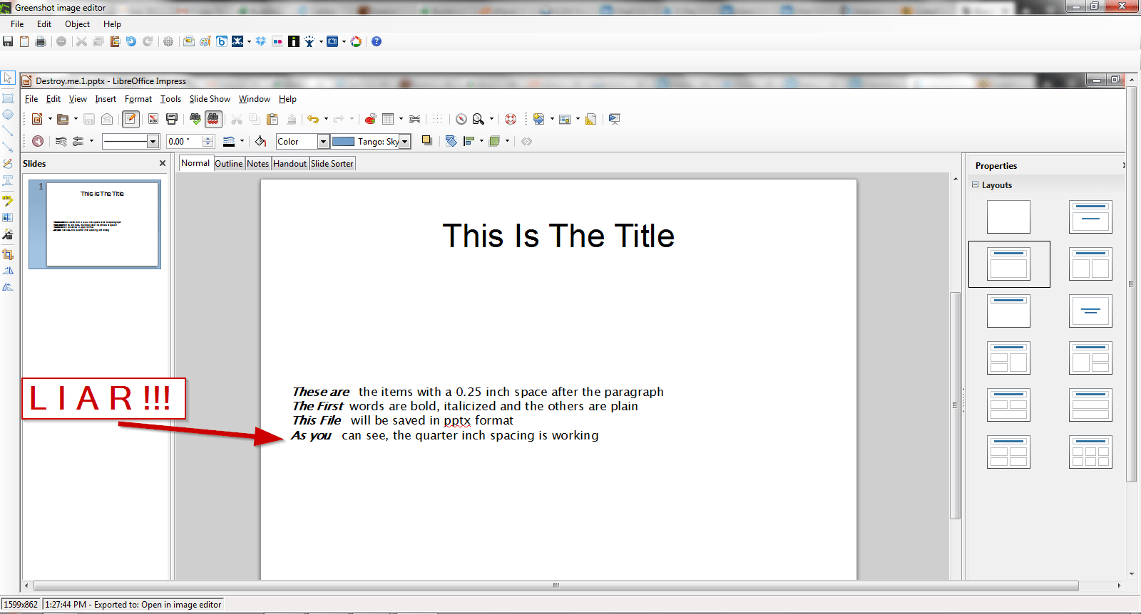 formatting Impress won't save bullets or spacing Super User