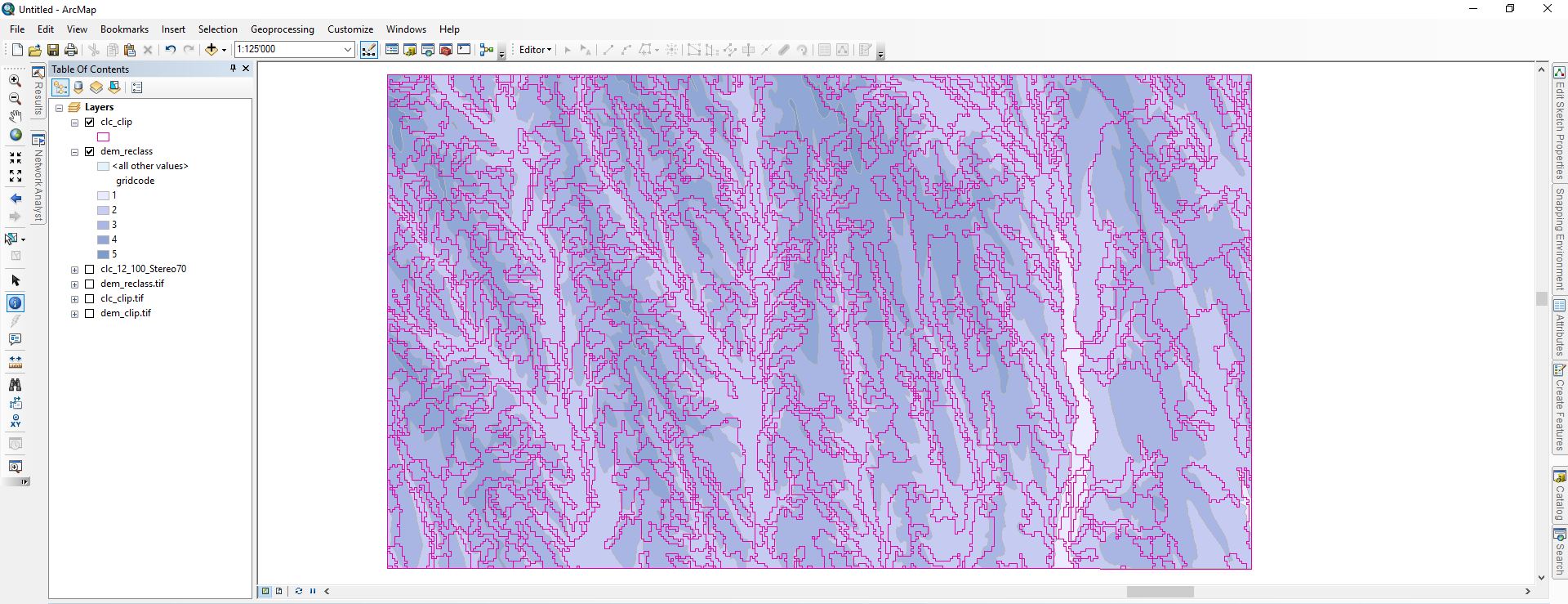 arcmap How to Calculate area of LULC at different elevation by using