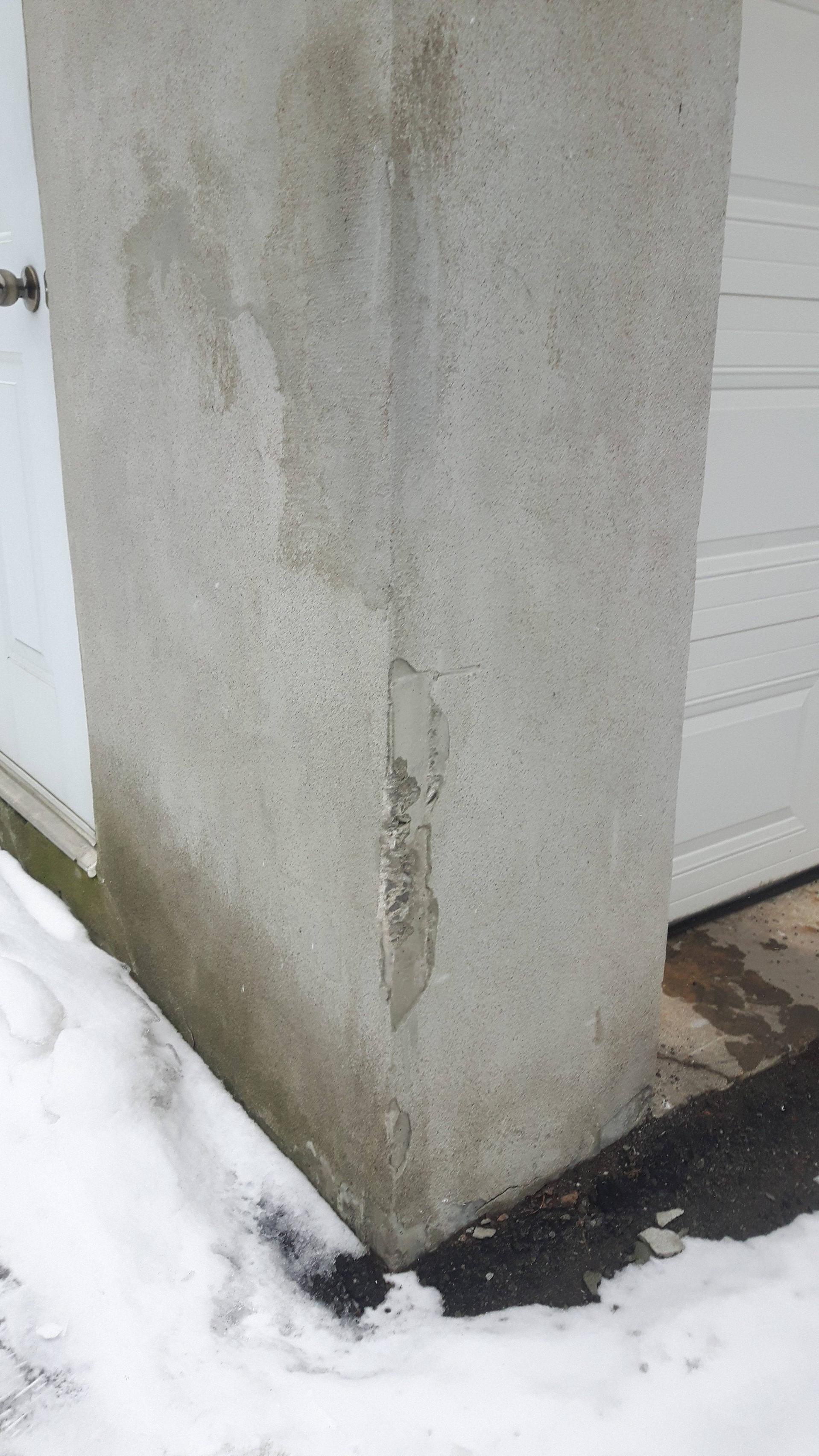 Walls outside cement wall chipped Love & Improve Life