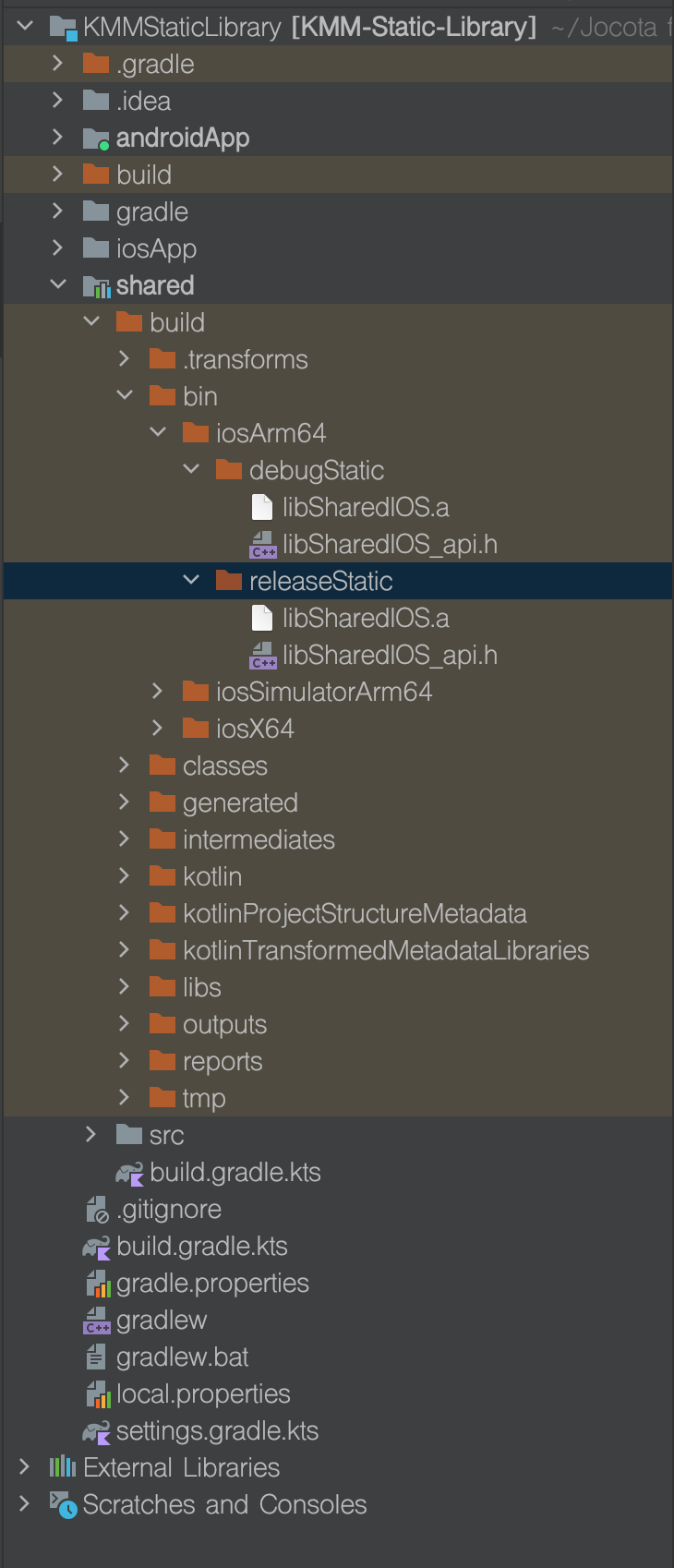 cross platform How to Integrate Kotlin Multiplatform Static libraries