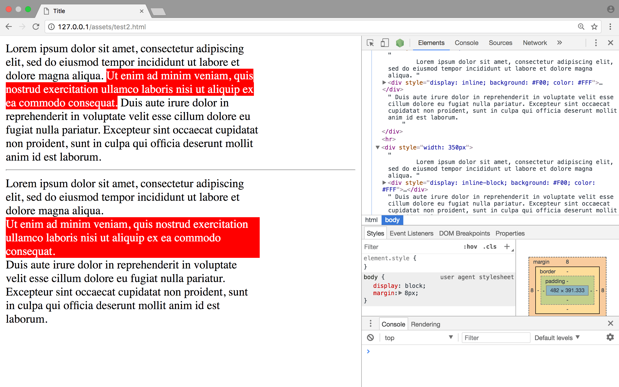 What is the difference between display inline and display inline
