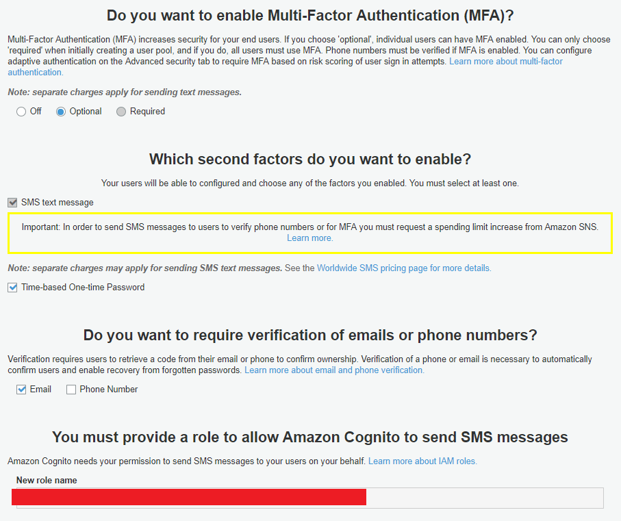 Where To Find External Id For Smsconfiguration In Cognito User Pool - Stack Overflow