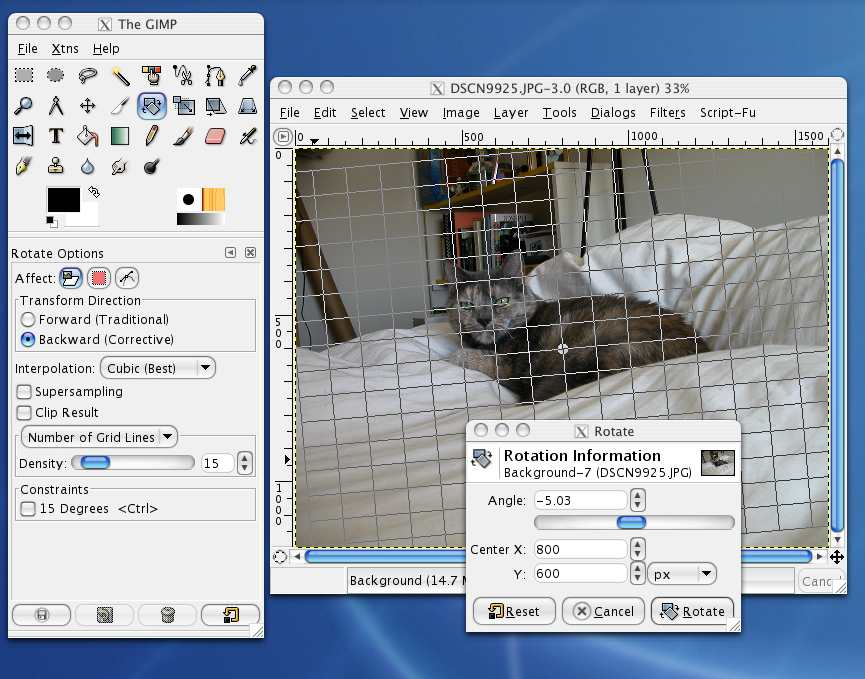 picasa Rotating in Gimp using a grid Super User