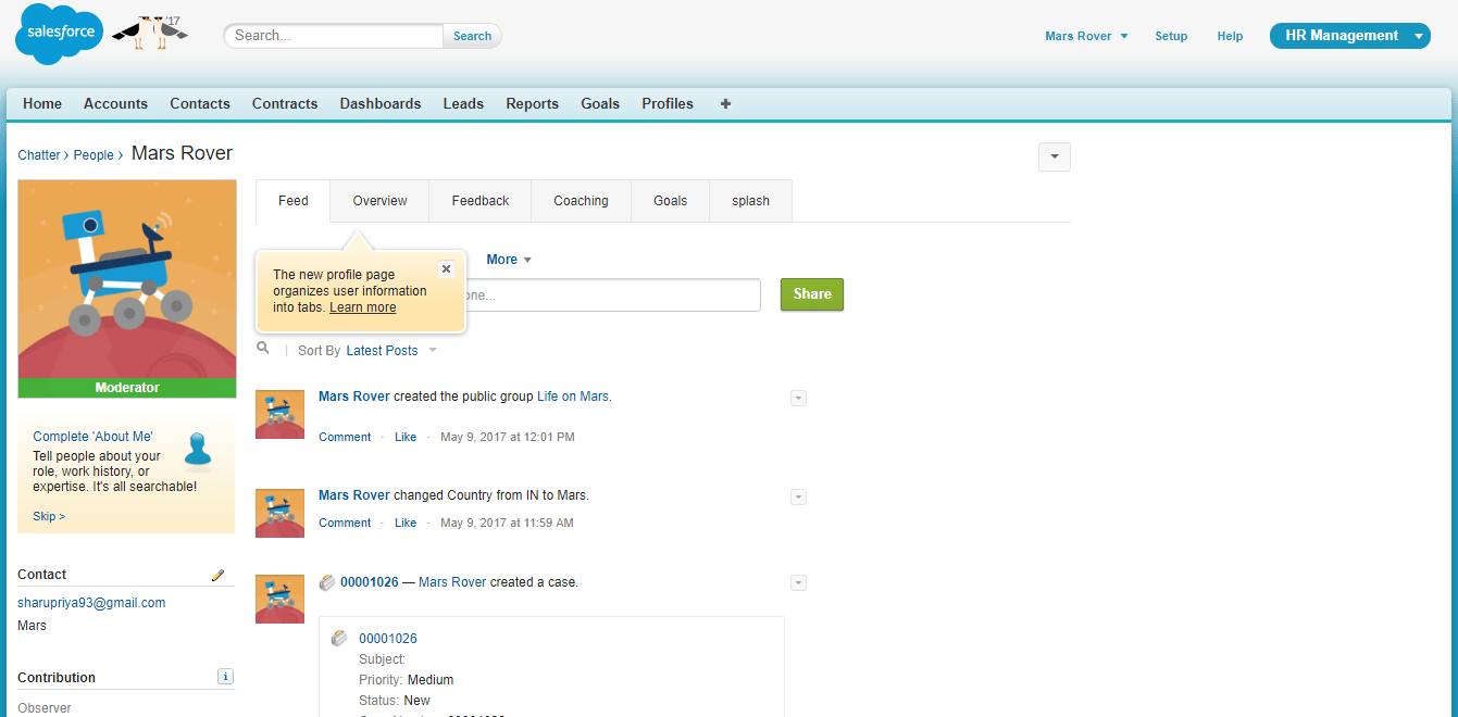 community Customize Chatter Profile Page Salesforce Stack Exchange