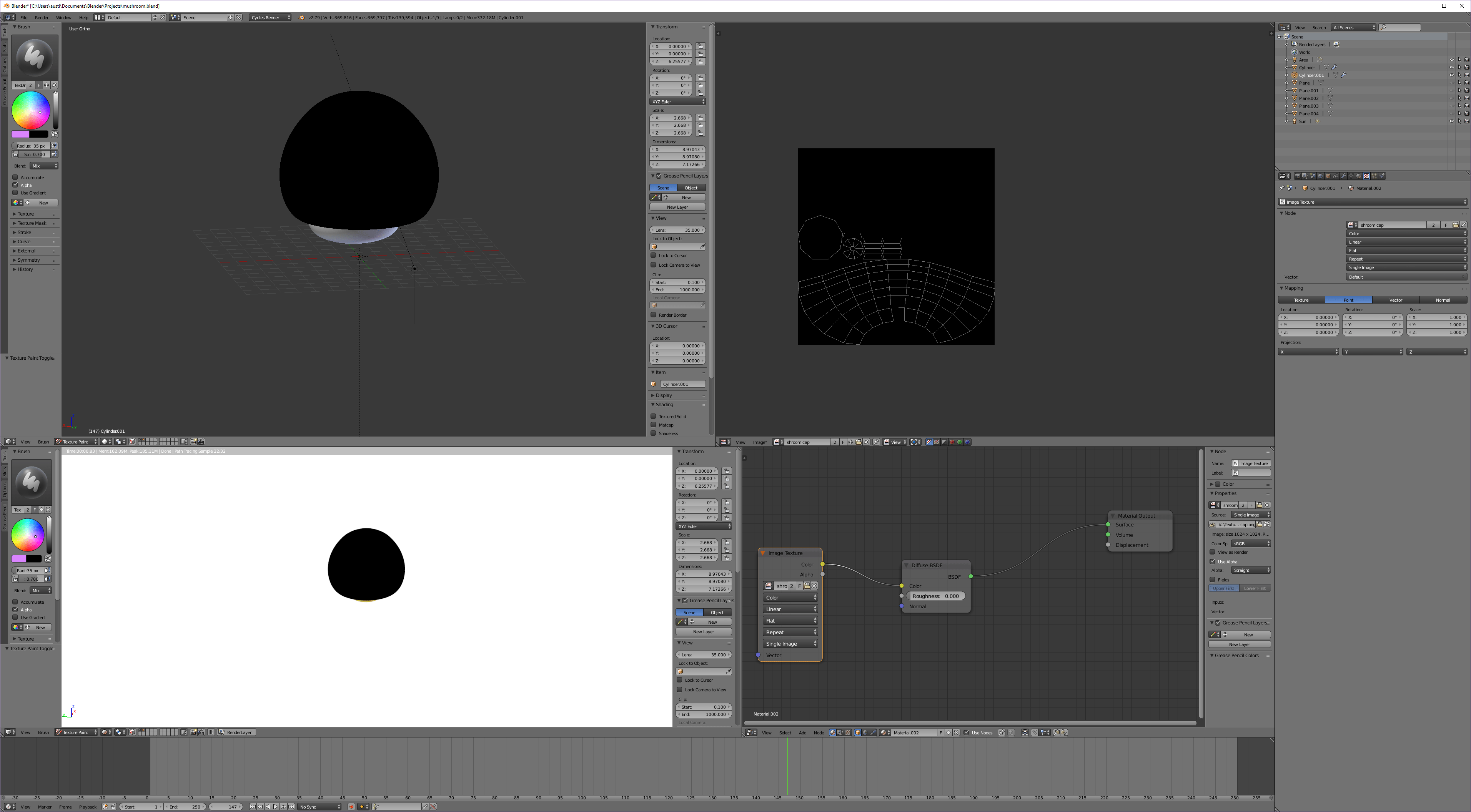 texture paint not showing up on object Blender Stack Exchange