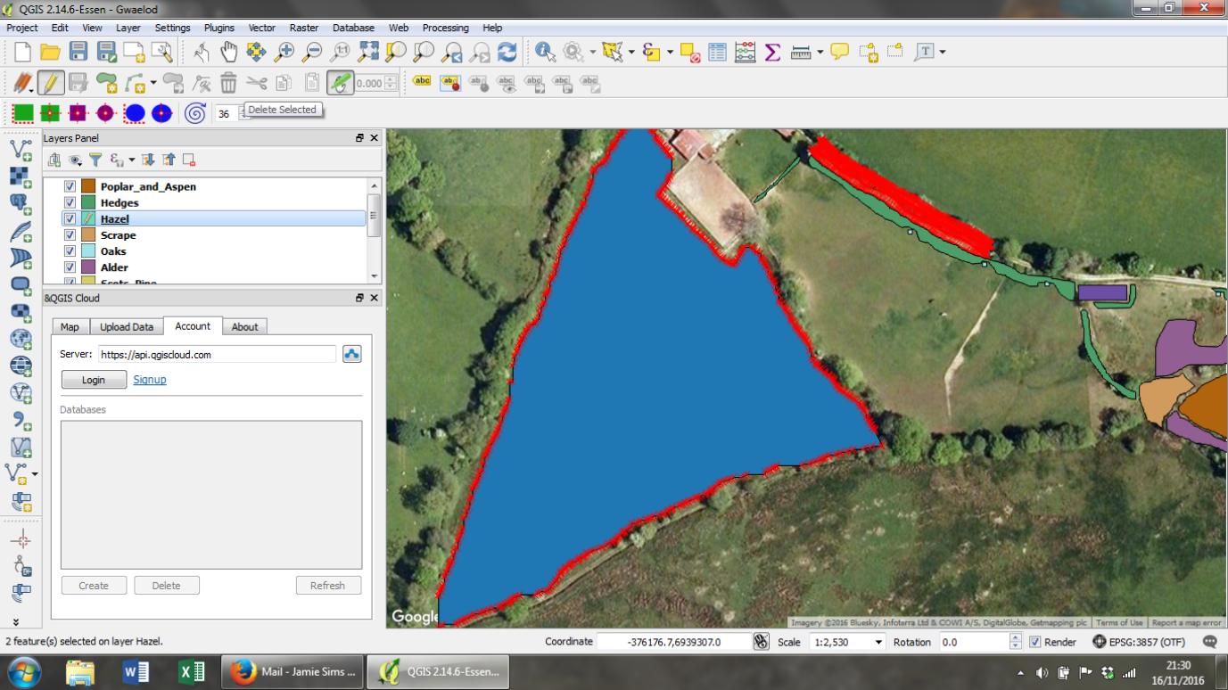 QGIS 2.14.6 Delete Freehand Item Geographic Information Systems Stack Exchange