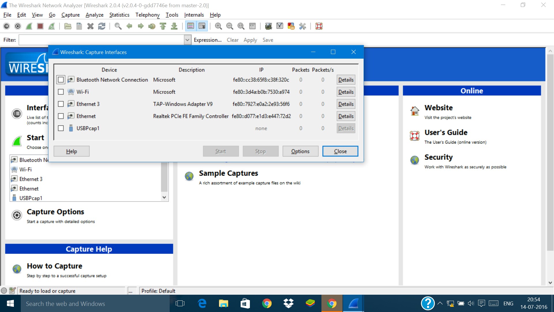 windows 10 Wireshark is not showing my network interface? Server Fault
