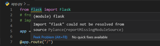 python import flask could not be resolved from source pylance Stack Overflow