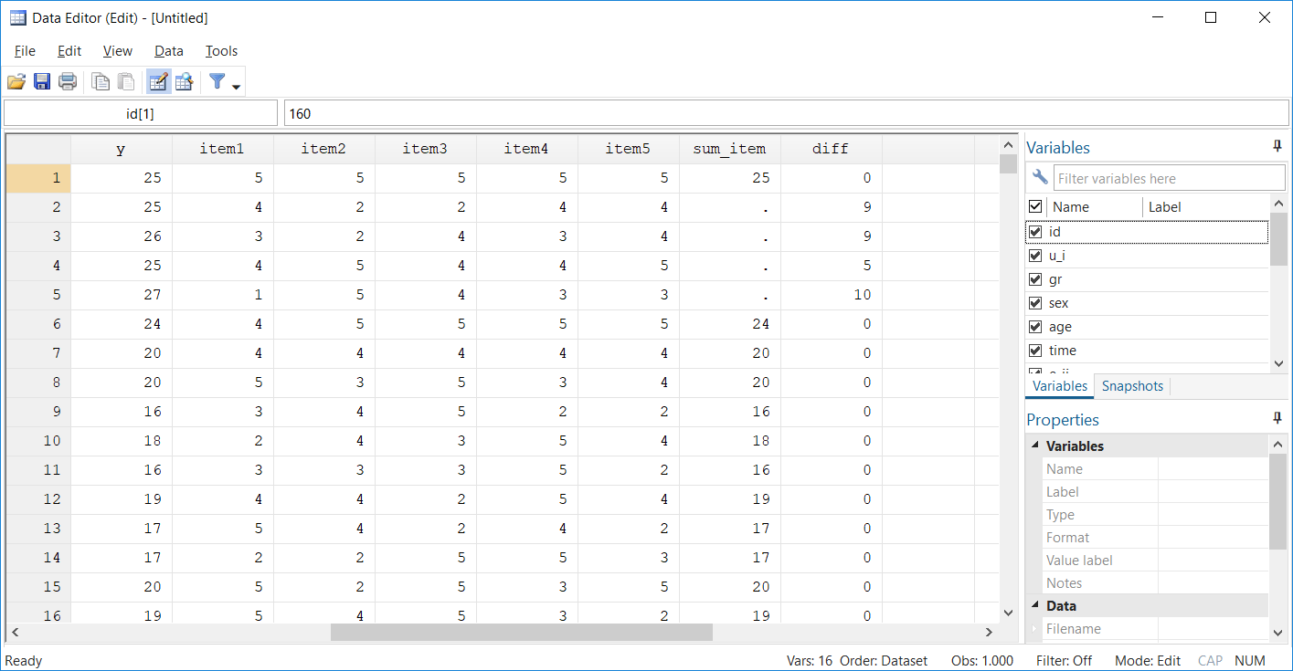 stata How to generate item variables from total score variable