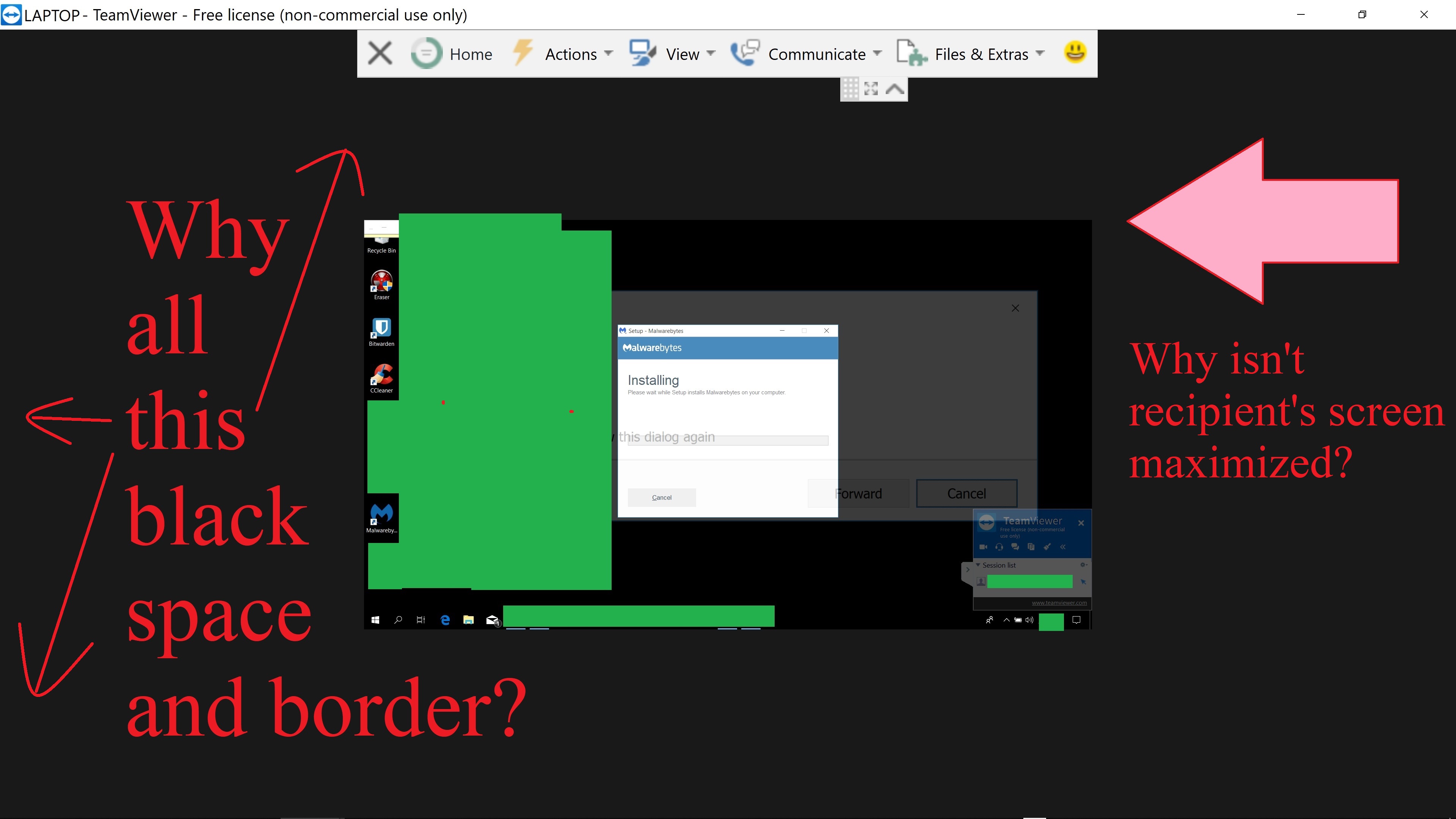 teamviewer On Team Viewer, how can I maximize remote computer's