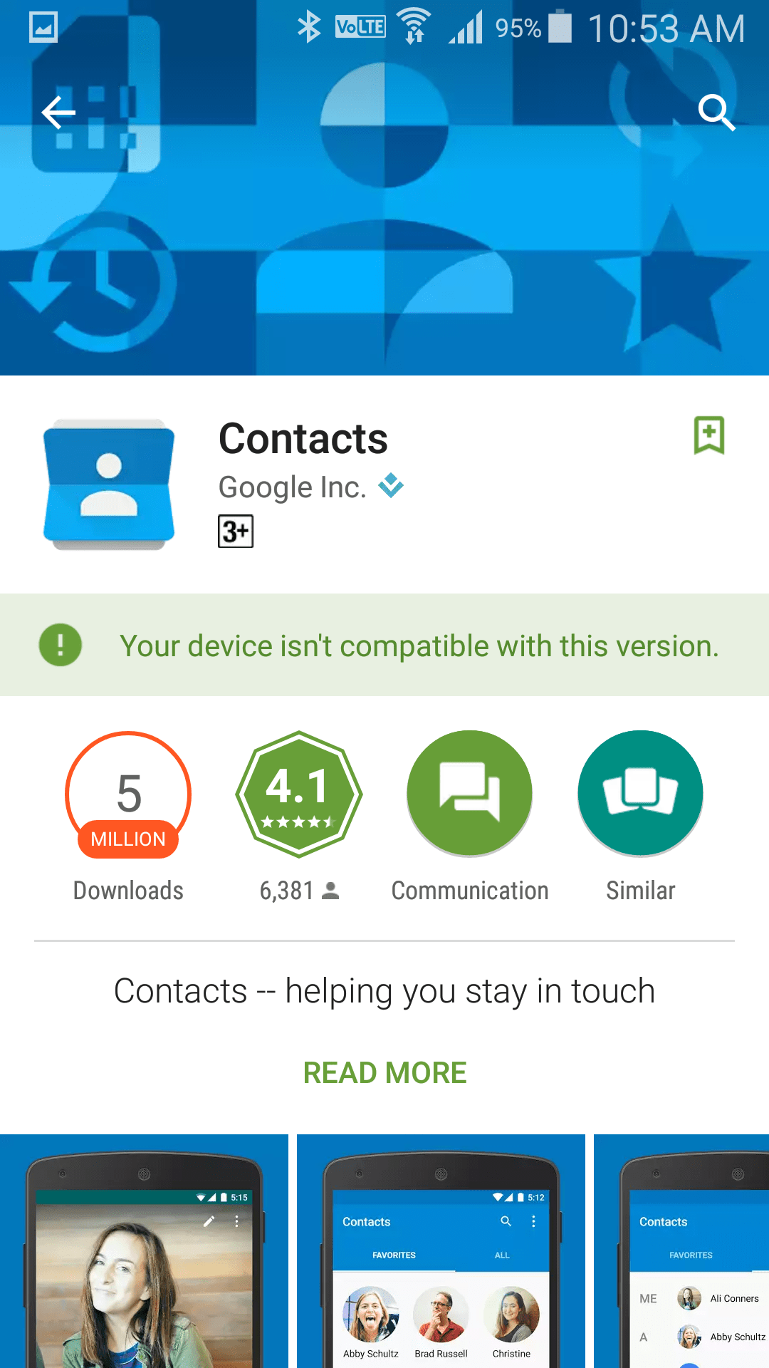Why are Google contacts and phone apps not available for my Samsung S5