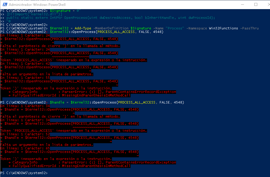 Get Process Handle in PowerShell Stack Overflow