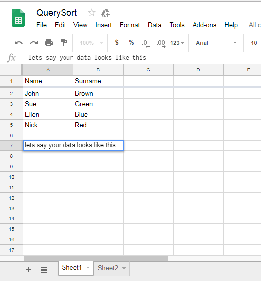 Google Sheets, how to sort query results manually (Not in query) Web
