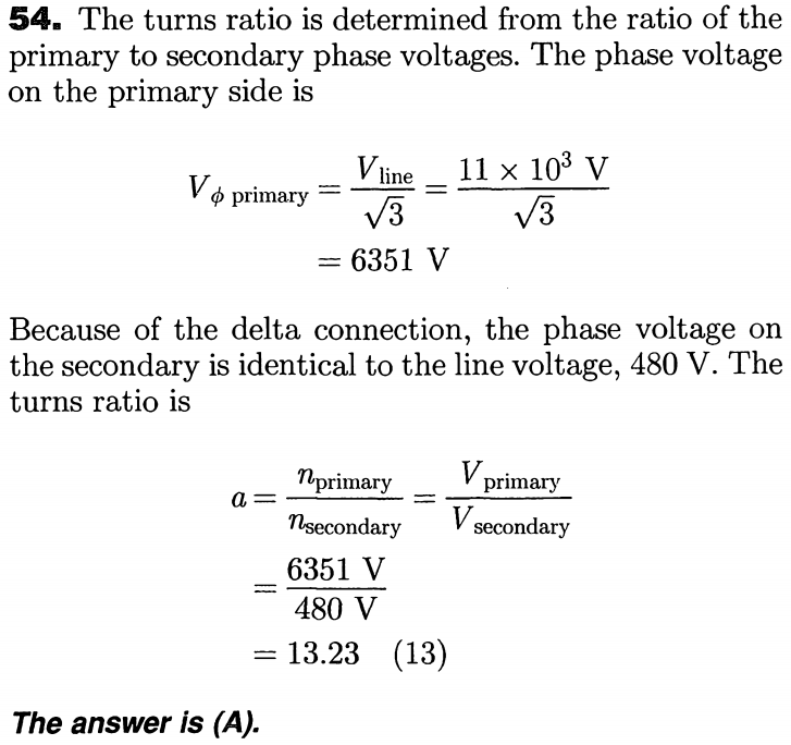transformer DeltaWye turns ratio Electrical Engineering Stack Exchange