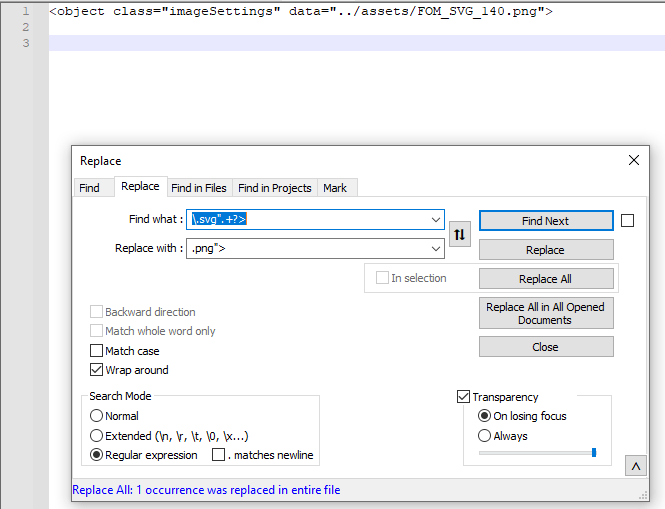 replace Replacing a file extension and everything after it using