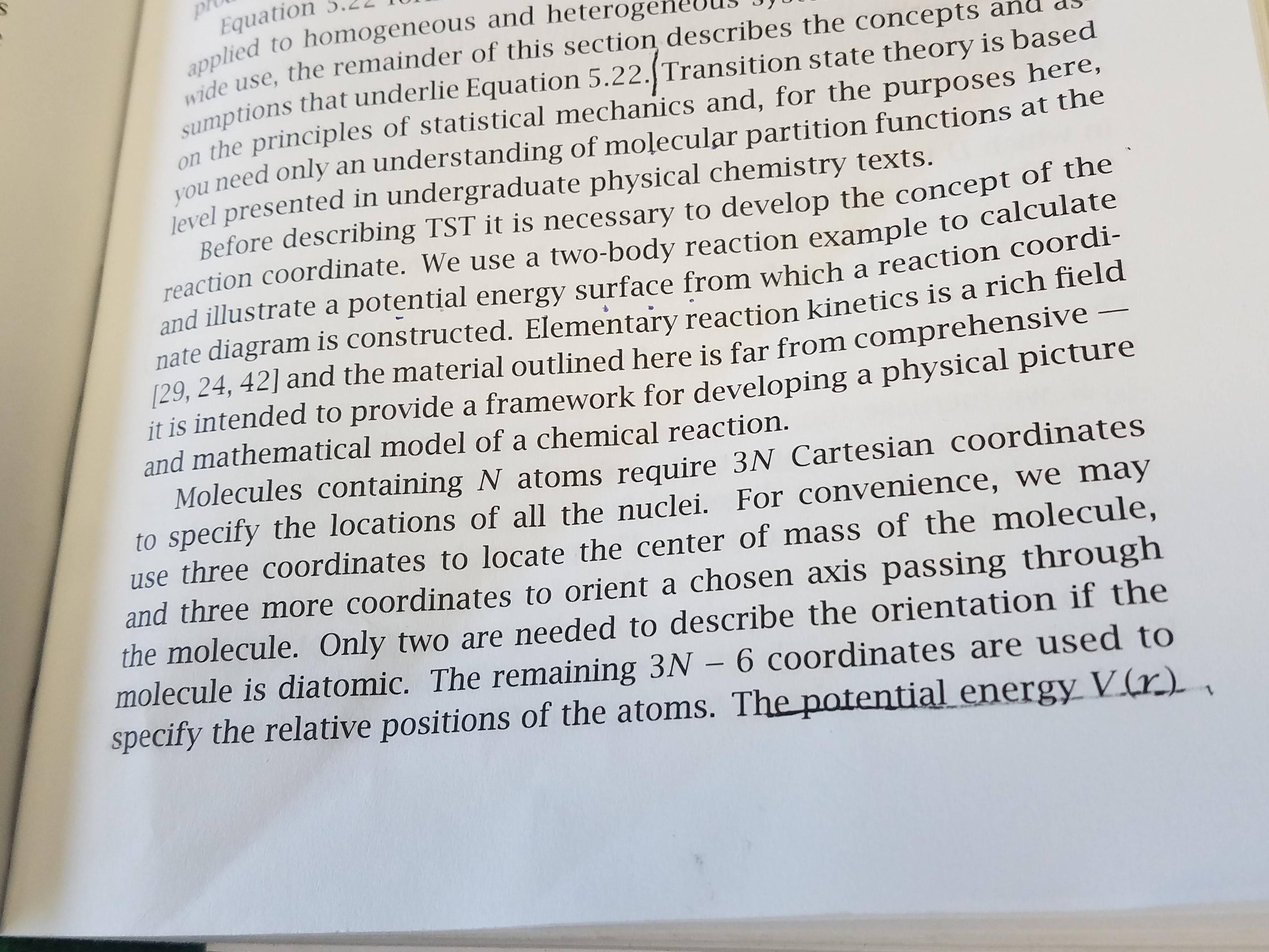 theoretical chemistry Why are there 3N6 degrees of freedom in