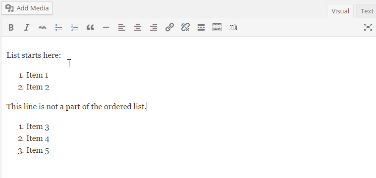 Wordpress Numbered List Not Working 2023 Css - Automatically Continue An Ordered List In Wordpress - Stack Overflow