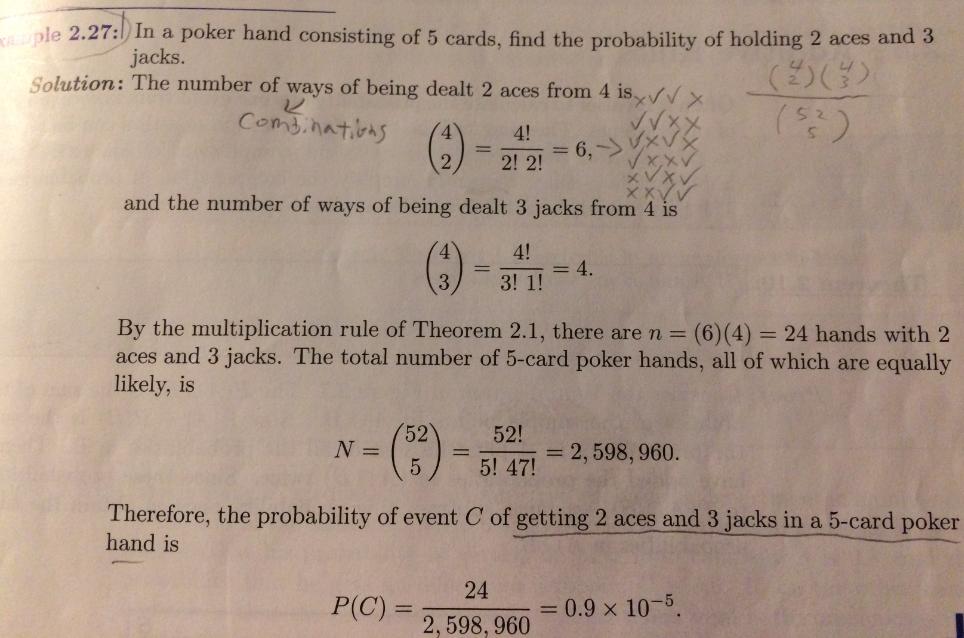 binomial distribution What is the probability of drawing 2 aces and 3